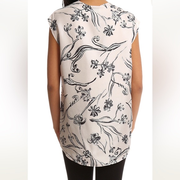 3.1 PHILLIP LIM FLORAL PRINT SOFT DRAPED SLEEVELESS TOP - Picture 4 of 8